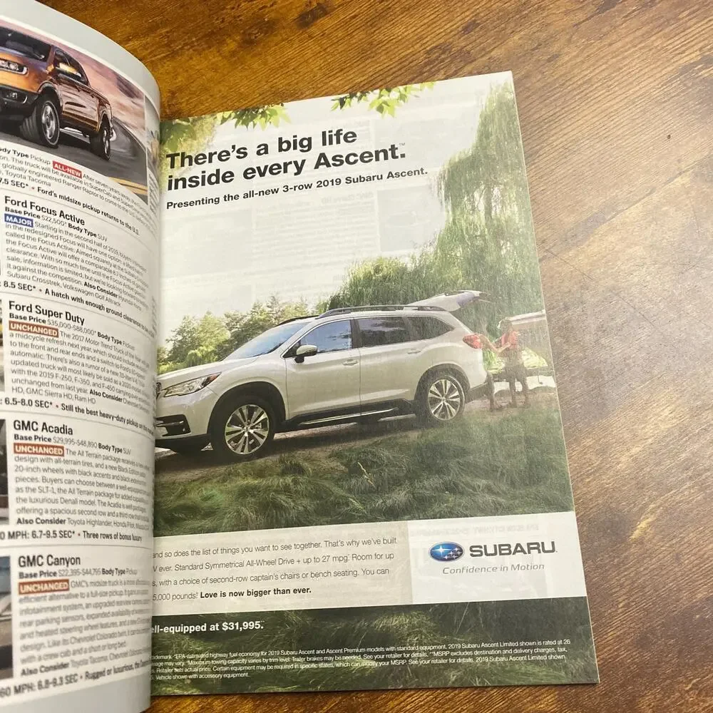 Motor Trend Magazine October 2018 - Cut off part of Cover Page